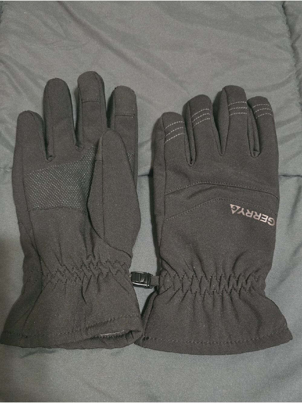 Gerry Womens Insulated Winter Snow Ski Gloves Black Grip Palm M/L